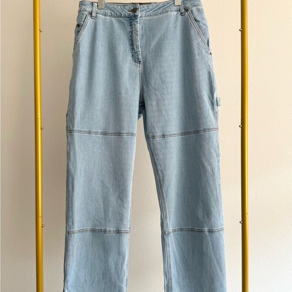 Wildfang The Essential Work denim Women's Sz L Light Wash Carpenter Jeans NEW - Picture 6 of 8